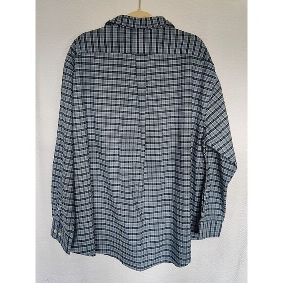 Mens Towncraft XXL/XXG Long Sleeve Shirt Blue White Blue Plaid - Picture 5 of 6